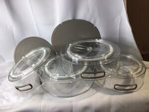 Celle 4 Piece High Wall Clear Turntable Set w/ Liners & Dividers